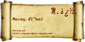 Mezey Ábel névjegykártya
