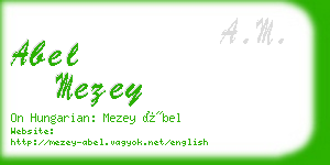 abel mezey business card